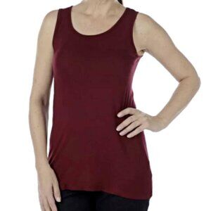 NEW Bellina Burgundy Long Jersey Stretch Tank Top Size Large bin 2Q
